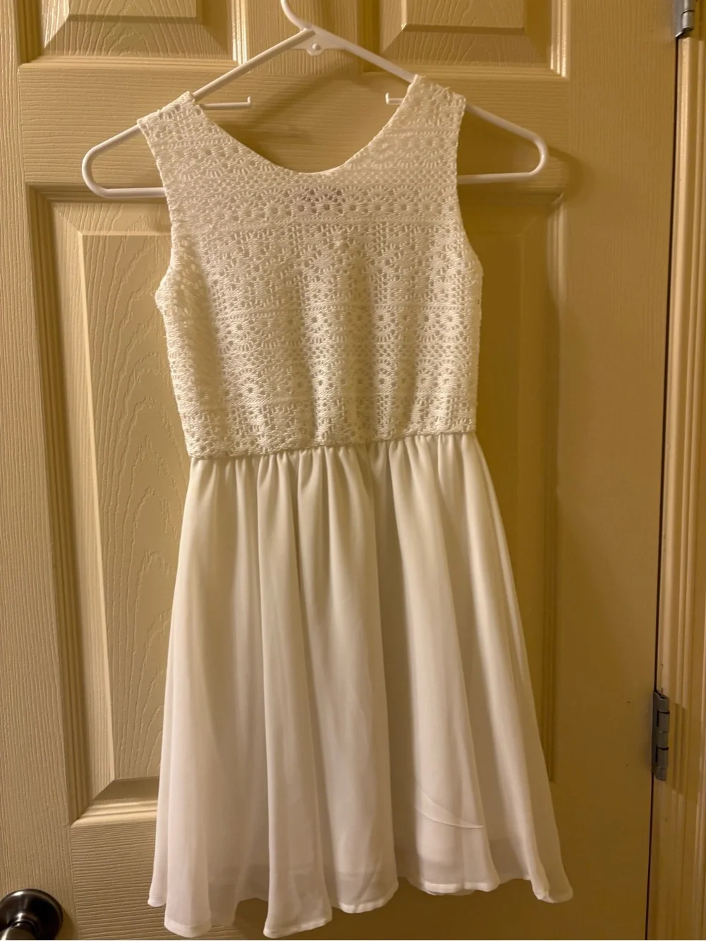 GB Girls White Lace Bodice Chiffon Skirt Dress